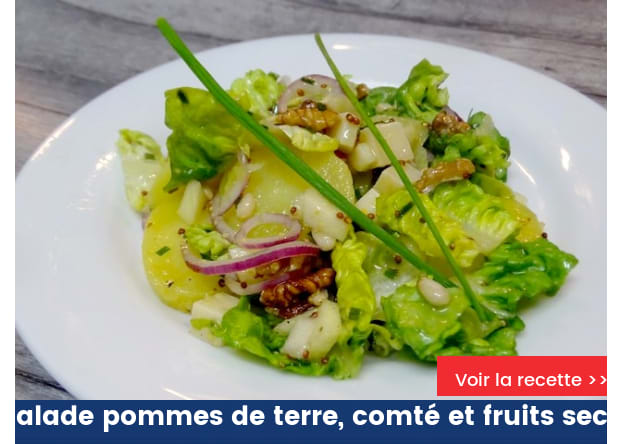 Salade pommes de terre, comté et fruits secs